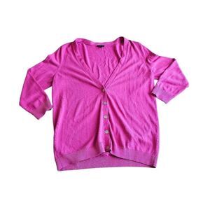 Talbots womens Sz M pink button down cardigan sweater
